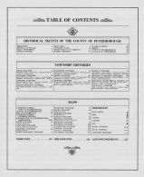 Table of Contents, Peterborough Town and Ashburnham Village 1875